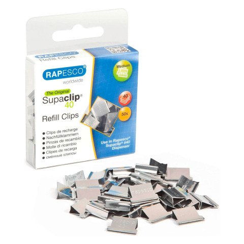 Clips de acero para Supaclip 40 Rapesco - Caja de 50