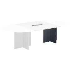 Extension pour table de réunion blanche pieds croix anthracite Excellens