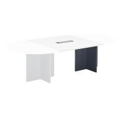 Extension blanche pour table modulable avec Top Access intégré pieds croix Essens