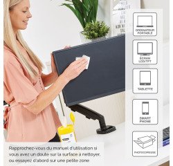 Screen cleaning wipes box of 100 Fellowes