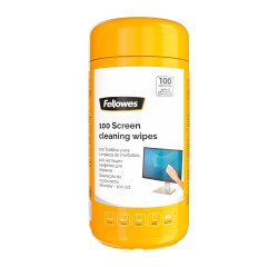 Boîte de 100 lingettes de nettoyage pour écran Fellowes