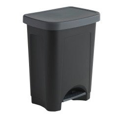 Cubo de basura Step de 25 litros rectangular con pedal, antracita