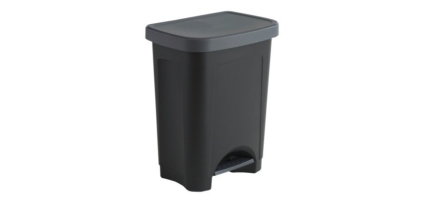 Poubelle Step 25 litres rectangle à pédale, anthracite