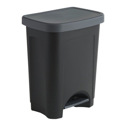 Cubo de basura Step de 25 litros rectangular con pedal, antracita