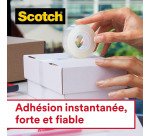 Pack 10 rubans adhésifs Scotch Crystal transparent + 1 dévidoir C60 noir offert