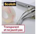 Pack 10 rubans adhésifs Scotch Crystal transparent + 1 dévidoir C60 noir offert