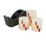 Pack 10 rubans adhésifs Scotch Crystal transparent + 1 dévidoir C60 noir offert