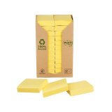 Notes repositionnables recyclées jaunes Post-it 38 x 51 mm - bloc de 100 feuilles