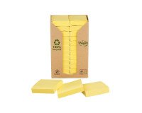 Notes repositionnables recyclées jaunes Post-it 38 x 51 mm - bloc de 100 feuilles