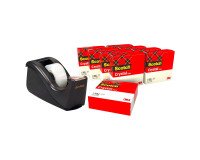 Pack of 10 transparent Scotch Crystal adhesive tapes + 1 free black C60 dispenser