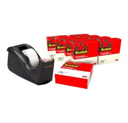 Plakband Scotch Crystal 600 19mmx33m transparant + gratis C60 houder