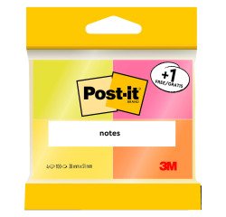 Notes repositionnables néon Post-it - Lot de 3 + 1 offert