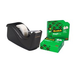 Plakbandhouder Scotch C60 zwart + 4 rollen Magic invisible