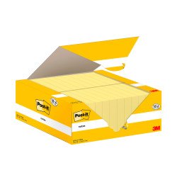 Bloc de notas adhesivas quita y pon Post-It amarillo canario 38x51 mm Pack 18 + 6 GRATIS