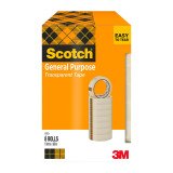 Scotch 508 transparent adhesive tape - Width 19 mm x length 66 m - Pack of 8