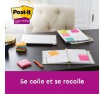 Notes repositionnables Super Sticky couleurs assorties Post-it 76 x 76 mm - bloc de 90 feuilles