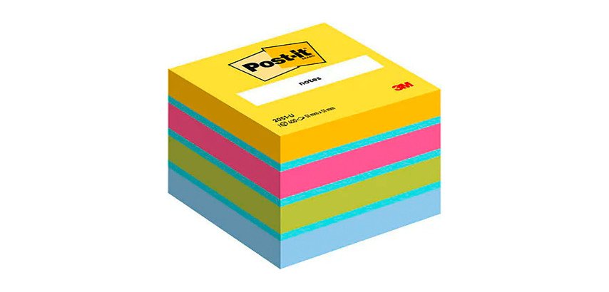 Mini bloc cube couleur Energie Post-it 51 x 51 mm - bloc de 400 feuilles