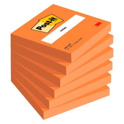 Notes repositionnables orange Post-it 76 x 76 mm - bloc de 100 feuilles