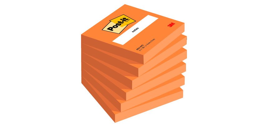 Notes repositionnables orange Post-it 76 x 76 mm - bloc de 100 feuilles