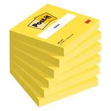 Notes repositionnables jaunes néon Post-it 76 x 76 mm - Bloc de 100 feuilles