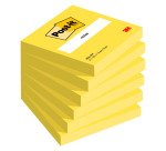 Notes repositionnables jaunes néon Post-it 76 x 76 mm - Bloc de 100 feuilles
