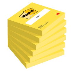 Notes repositionnables jaunes néon Post-it 76 x 76 mm - Bloc de 100 feuilles