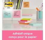 Notes repositionnables jaunes néon Post-it 76 x 76 mm - Bloc de 100 feuilles