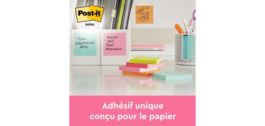 Notes repositionnables rose Post-it - Lot de 6