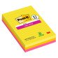 Bloc-note assorti ligné Super Sticky notes 101 x 152 mm - bloc de 75 feuilles