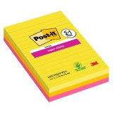 Notes repositionnables lignées Super Sticky - Lot de 2 + 1 offert