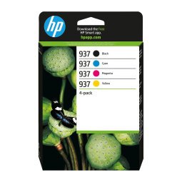 Pack HP 937 1 noire + 3 cartouches couleurs pour imprimante jet d'encre
