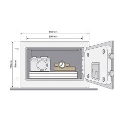 Caja fuerte de hotel 8,6 L con cerradura electrónica Yale