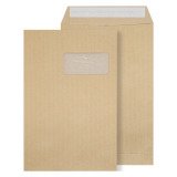 La Couronne - Pochette kraft milleraies brun 229 x 324 mm à fenêtre 50 x 110 mm- Boîte de 50