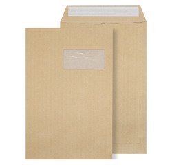 La Couronne - Pochette kraft milleraies brun 229 x 324 mm à fenêtre 50 x 110 mm- Boîte de 50