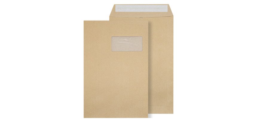 La Couronne - Pochette kraft milleraies brun 229 x 324 mm à fenêtre 50 x 110 mm- Boîte de 50