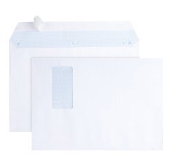 Large format envelope 229 x 324 mm white La Couronne 100 g with window - Box of 250