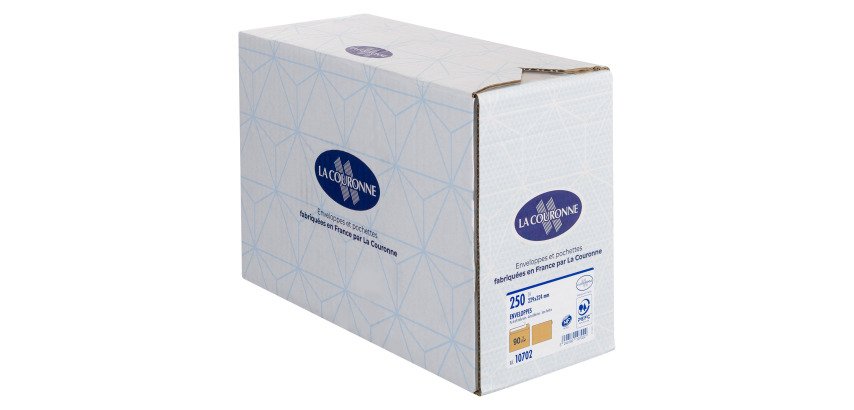 Sobre gran formato 229 x 324 mm kraft La Couronne 100gr sin ventana - caja de 250