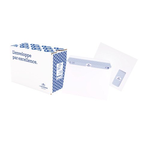 Enveloppe grand format 229 x 324 mm blanc La Couronne 100 g avec fenêtre - Boîte de 250