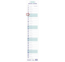 Calendrier ruban mensuel 2026 Brepols