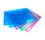 Pochettes de rangement à pression Rapesco 18,4 x 24,4 cm - Coloris assortis - Paquet de 5