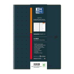 Agenda Oxford International scolaire semainier 16 mois - septembre 24 décembre 25 - 16 x 24 cm noir