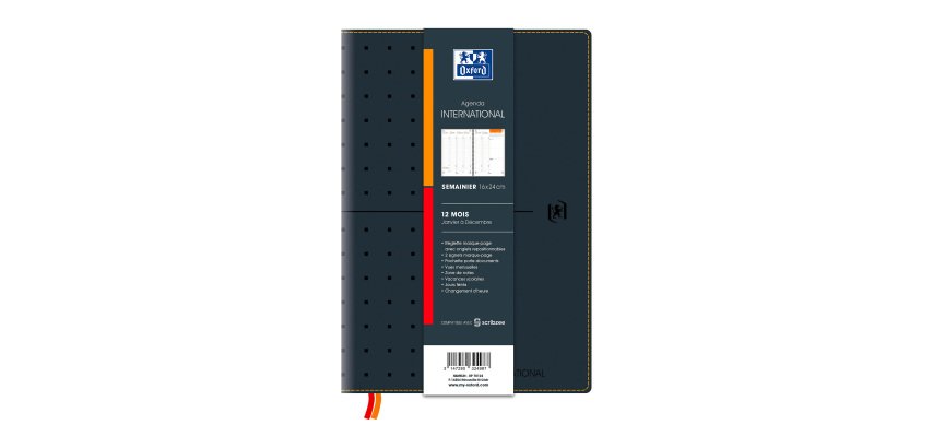 Agenda Oxford International semainier 16 x 24 cm - année 2027 - Noir