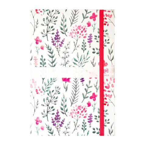 Agenda de poche semainier Herbier Oxford Flowers  - année 2025 - 10 x 15 cm