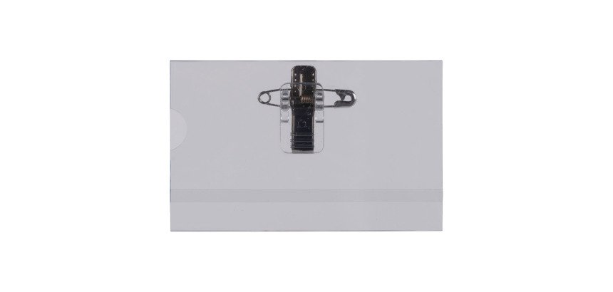 Badge à pince et épingle 54 x 90 mm - Boîte de 50