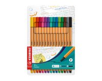 Bolígrafo rotulador STABILO Point 88 con tapa punta 0,4 mm - escritura extra-fina - Paquete de 15