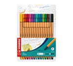 Stylo feutre Stabilo point 88 à capuchon pointe 0,4 mm - écriture extra-fine - Pochette de 15