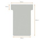 Fiche T indice 2 / 60 mm gris - Lot de 100