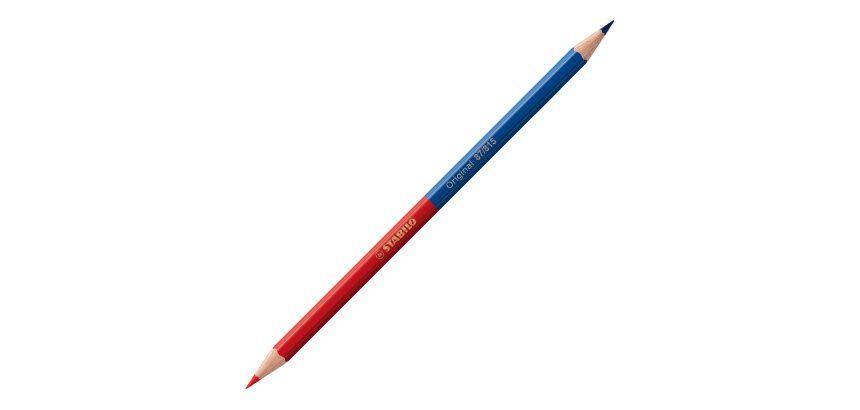 Crayon de couleur bicolore Stabilo Original rouge/bleu