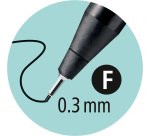 Stylo feutre Stabilo Sensor F pointe extra-fine couleurs assorties - Pochette de 4