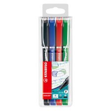 Fineliner STABILO Sensor 189 fijn assorti etui à 4 stuks